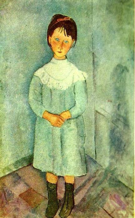 Amedeo Modigliani flicka i blatt oil painting image